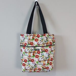 Maui Island Hawaii Aloha Tropical Beach Tote Bag Floral Utility Travel Zippered